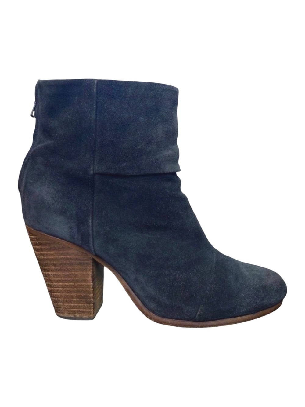 Rag & Bone Newbury Classic Black Suede Heeled Booties - Size 7